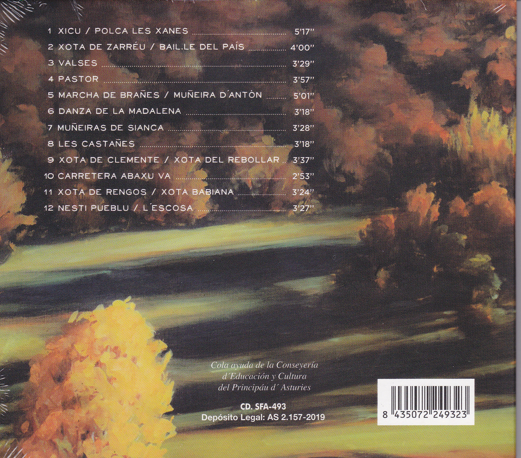 Imagen reverso cd repertorio Xuacu Amieva & Dobra - Carombu